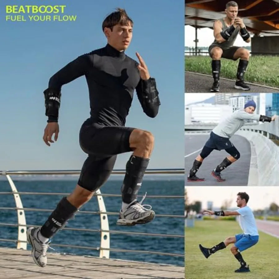 Ankle Wrist Weights 4lb 10lb 15lb 20lb 25lb 30lb Beat Boost/Adjustable Leg Arm Weights for Men Walking Pilates Exercise Workout