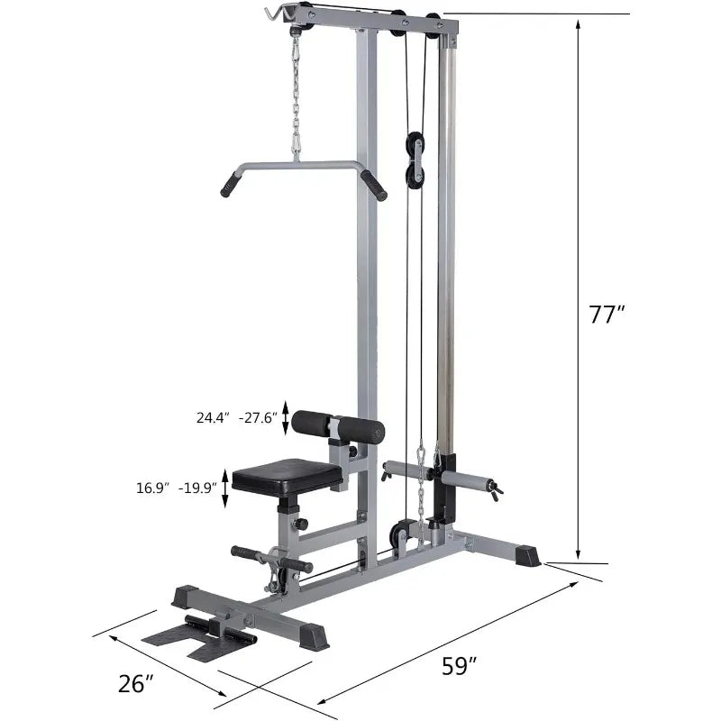 GDLF LAT Pull Down Machine Low Row Cable Fitness/Exercise Body Workout Strength Training Bar Machine