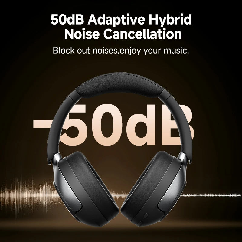 QCY H3 PRO Adaptive ANC Wireless Headphones Over Ear Headset/50dB with LDAC Hi-Res Wireless Audio Bluetooth 5.4 Dual Connection