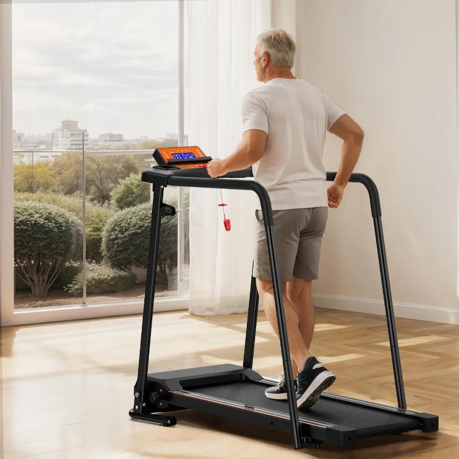 Walking Treadmill with Long Handles for Seniors Treadmills for Home/300 lbs Capacity Recovery Fitness Exercise Machine