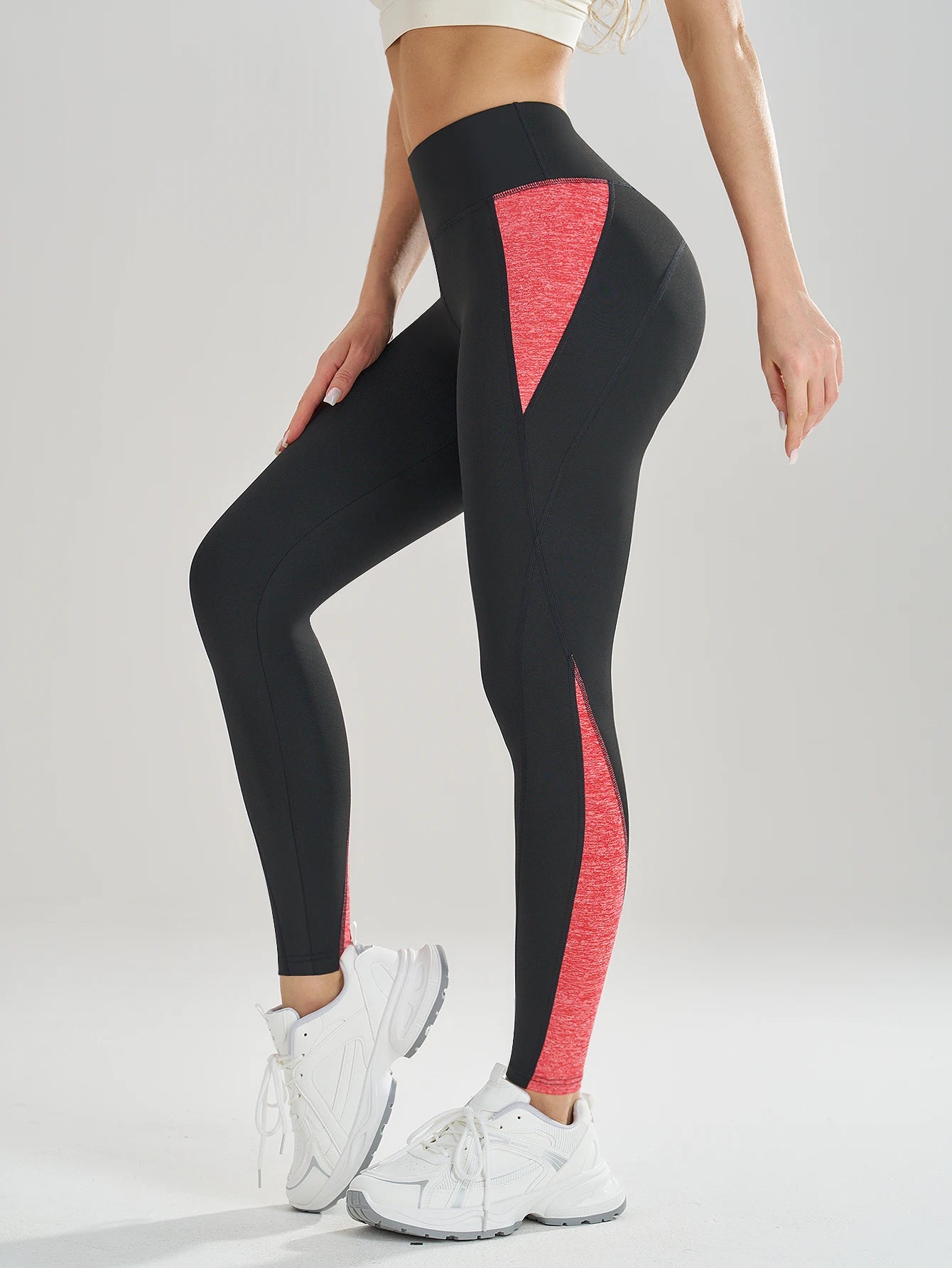High Waist Splicing Multi Color Yoga Leggings Tummy Control/Gym Sports Running Four Way Stretch Yoga Pants