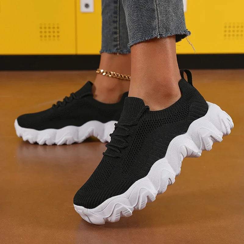 Women' Cute Lace Up Mesh Shoes Versatile Fashionable Design Sneakers/Lightweight Breathable Comfort Outdoors Walking Train Shoes