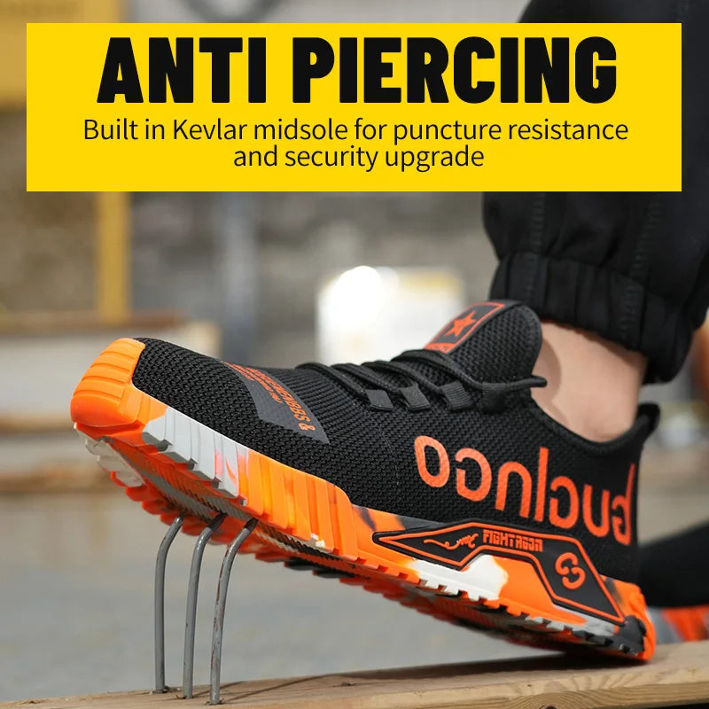 Soft-soled comfortable anti-smash and anti-puncture Safety Shoes Men Sneakers