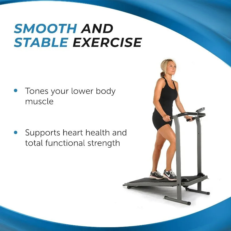 Stamina Inmotion T900 Manual Treadmill Foldable Fitness Treadmill/with Smart Workout App Non-Motorized Treadmill