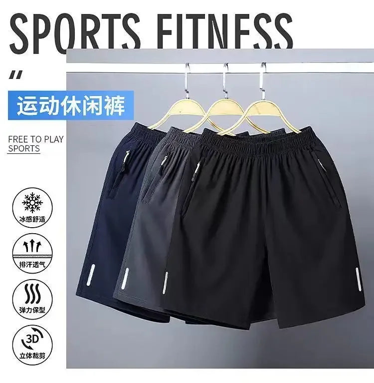 Ice Silk Beach Shorts Men Gym Casual Shorts Quick Dry Running Sports/Short Pants Breathable Fitness Jogging Shorts