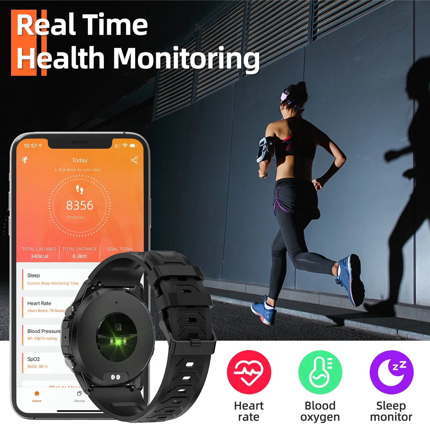 Smart Watch 1.43'' AMOLED Screen BT Calling Sport Smartwatch/Heart Rate Monitoring 400amh Men Exercise Wristband