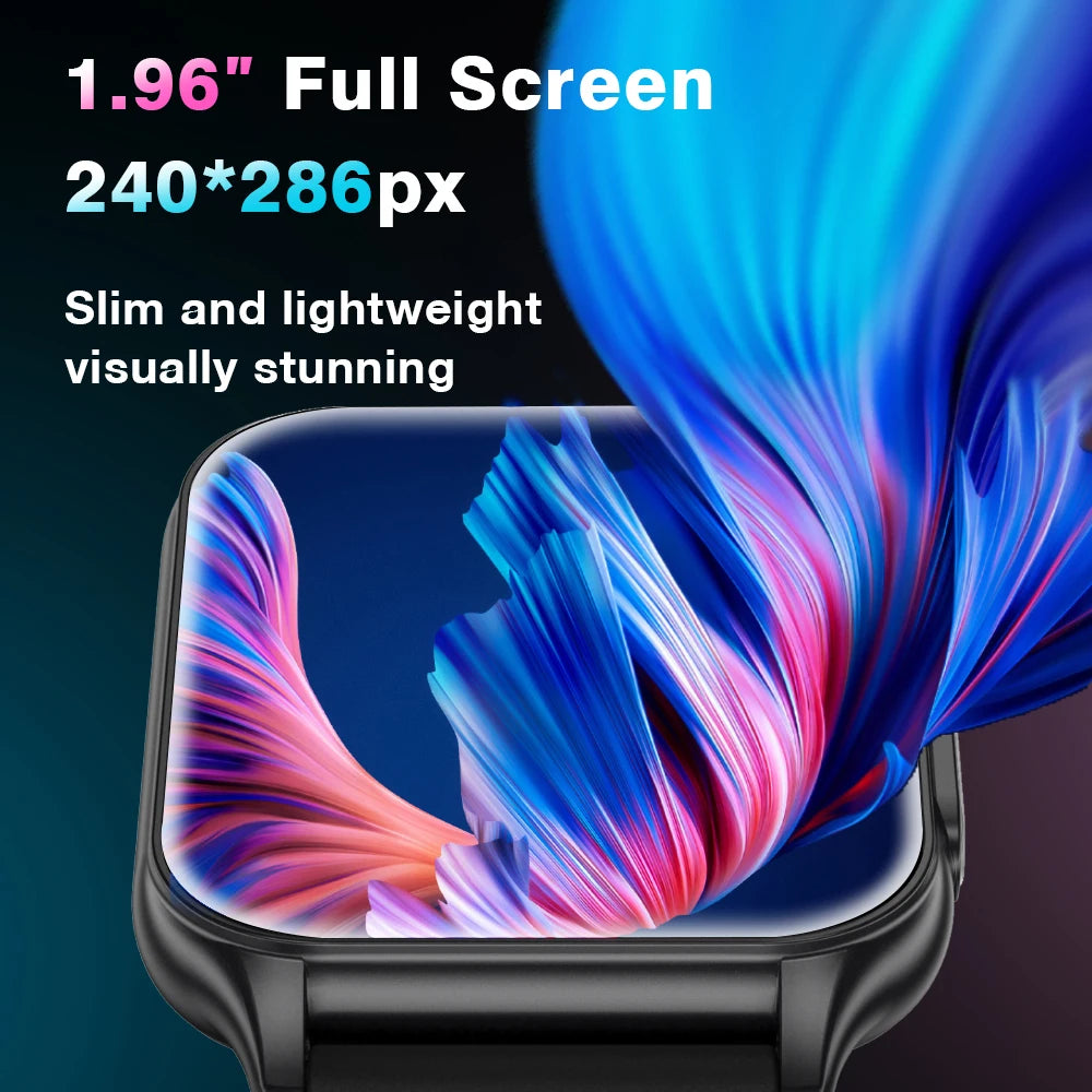 AOLON P6 1.96'' Amoled Smartwatch Men Health Monitoring IP68 Waterproof/BT5.4 Voice Calling Smart Watch Women