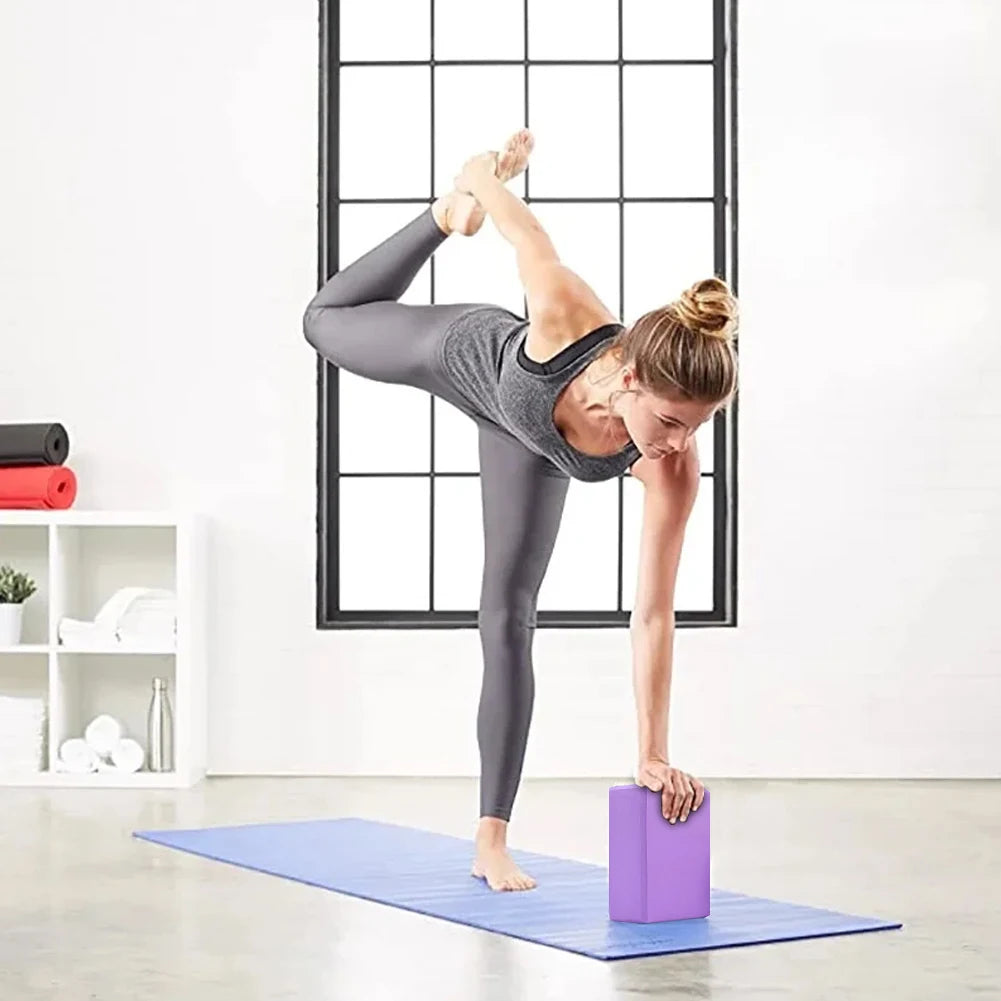 EVA Yoga Block Solid Color Gym Training Blocks Moisture-Proof/High Density Yoga Blocks Body Shaping Yoga Blocks for Meditation