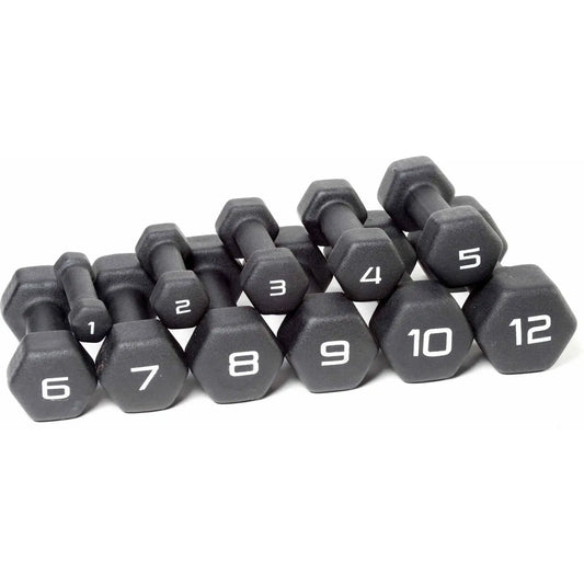 10lb Pair Neoprene Dumbbells, Non-Slip Quiet Hand Weights/for Home Gym Black Coated Fitness Equipment