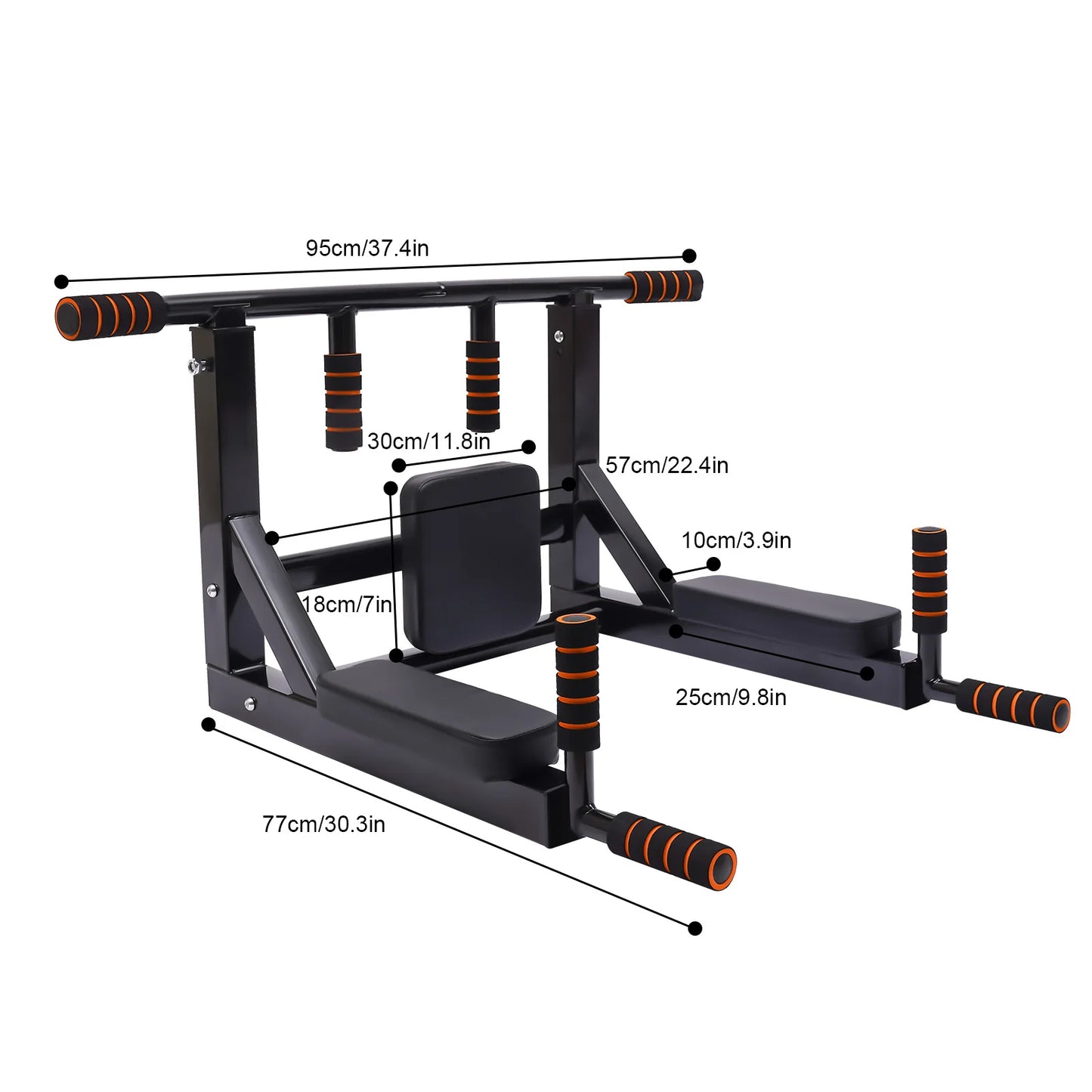 Wall Mounted Pull Up Bar Chin Up bar Multifunctional Dip Station/for Indoor Gym Workout Training Equipment Fitness Dip Stand