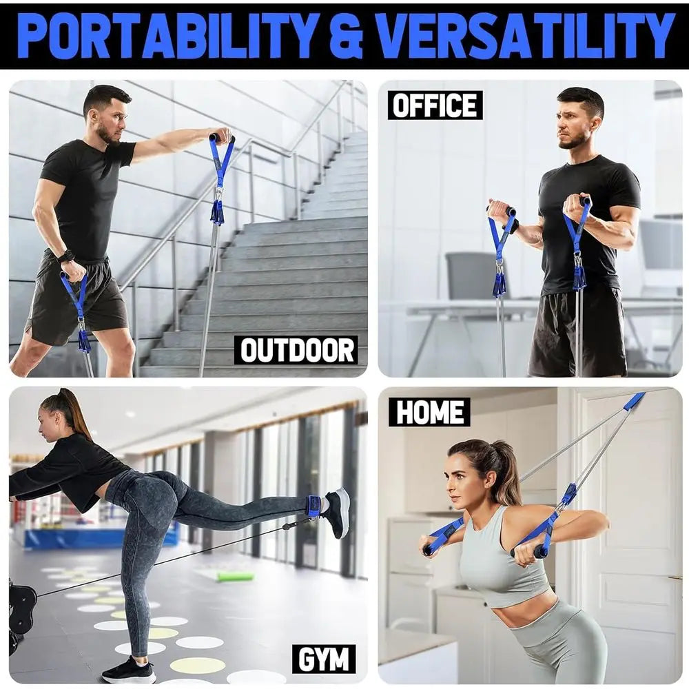 Exercise Bands Kit with Handles Door Anchor/Ankle Straps for Fitness Therapy Yoga, Home and Gym Workouts