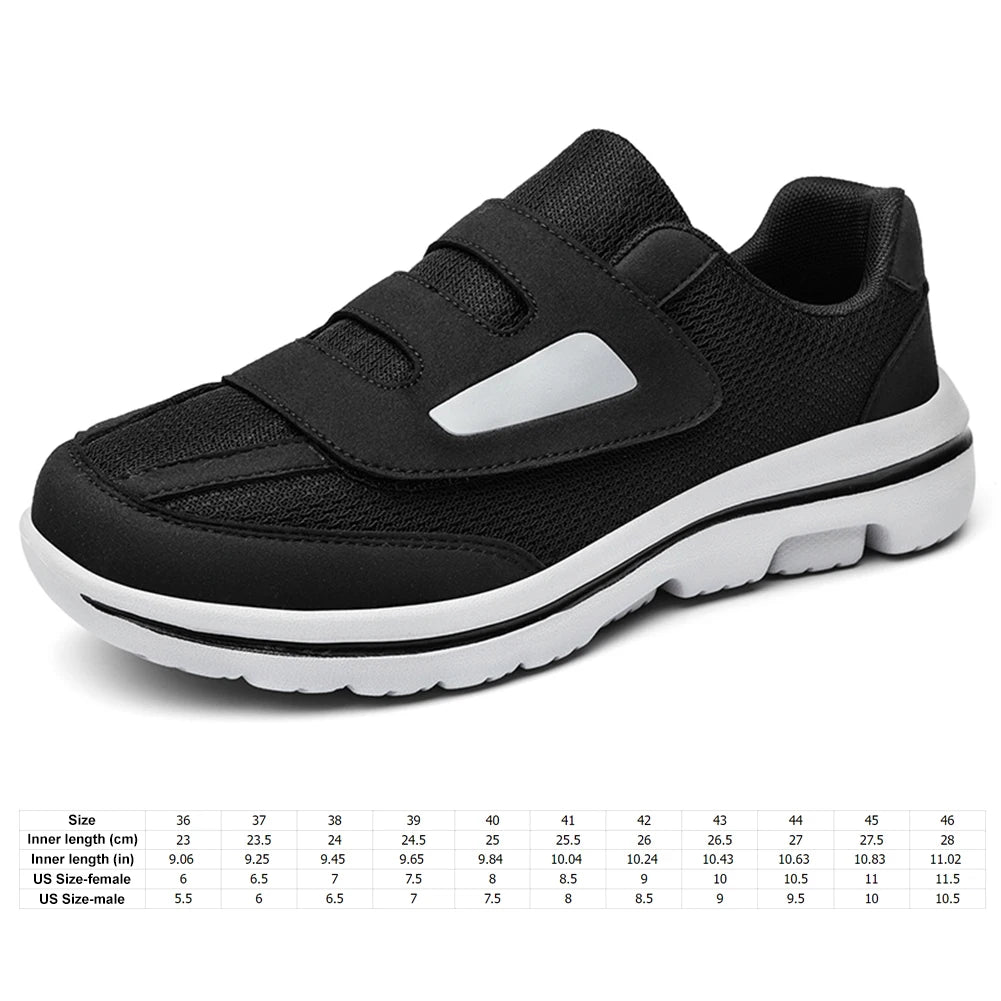 Diabetic Shoes Wide Walking Shoes with Adjustable Closure Lightweight/Edema Sneakers Non-Slip Hook and Loop Sneakers