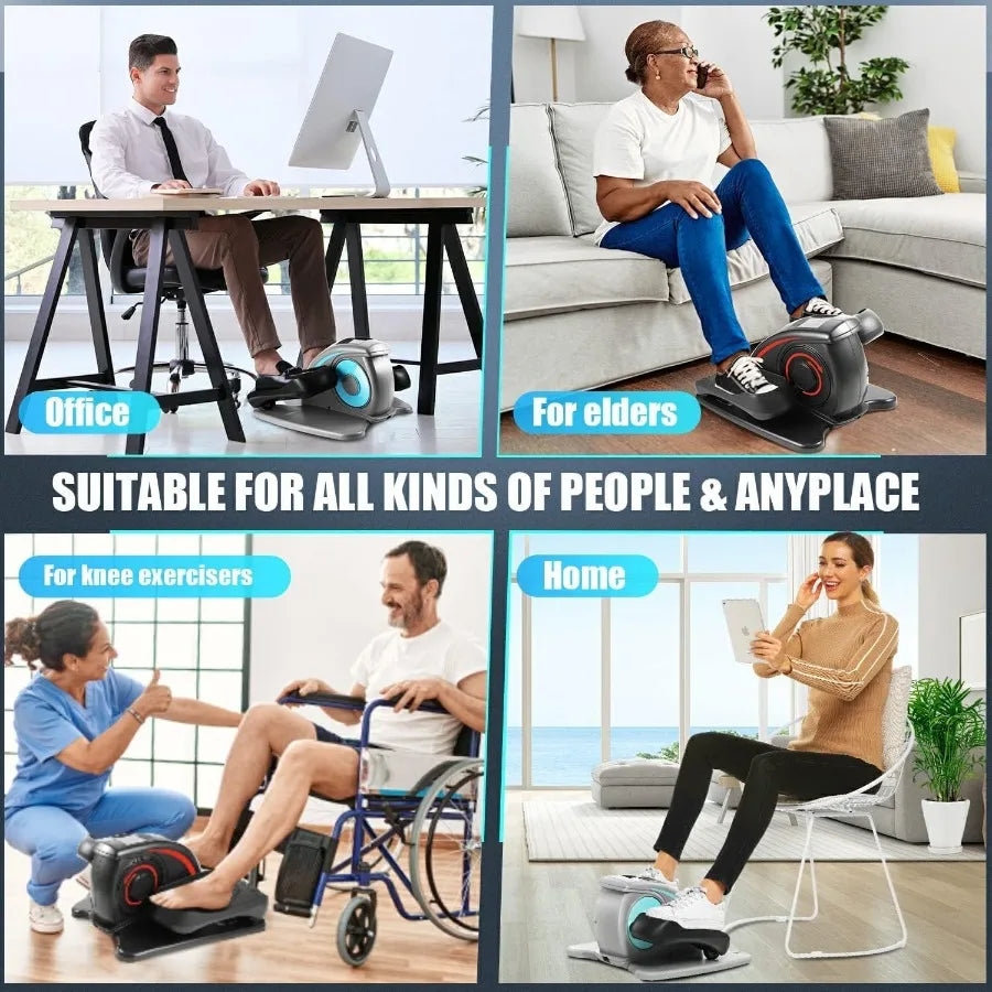 Under Desk Elliptical Machine Quiet Pedal Exerciser for Seniors Office & Home/Low-Impact Seated Leg Workout Equipment, Smart