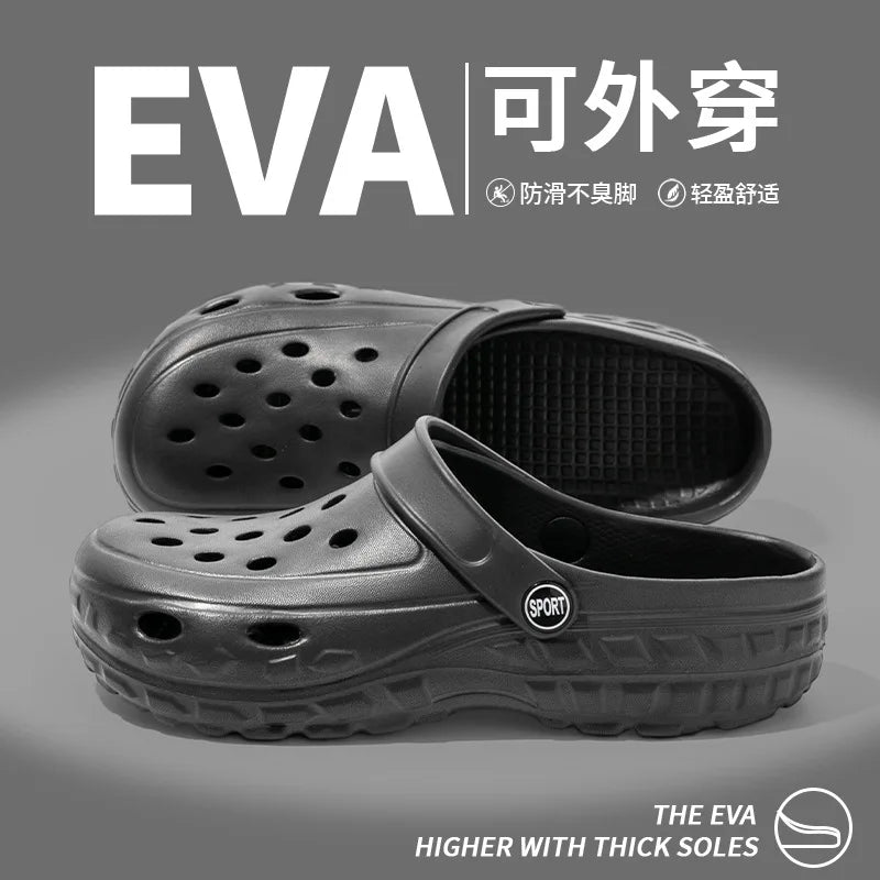 Summer Women Clogs Female Sandals Thick Bottom Home Slides/Soft EVA Dry Wedges Platform Garden Shoes Beach Sandals Home Slippers