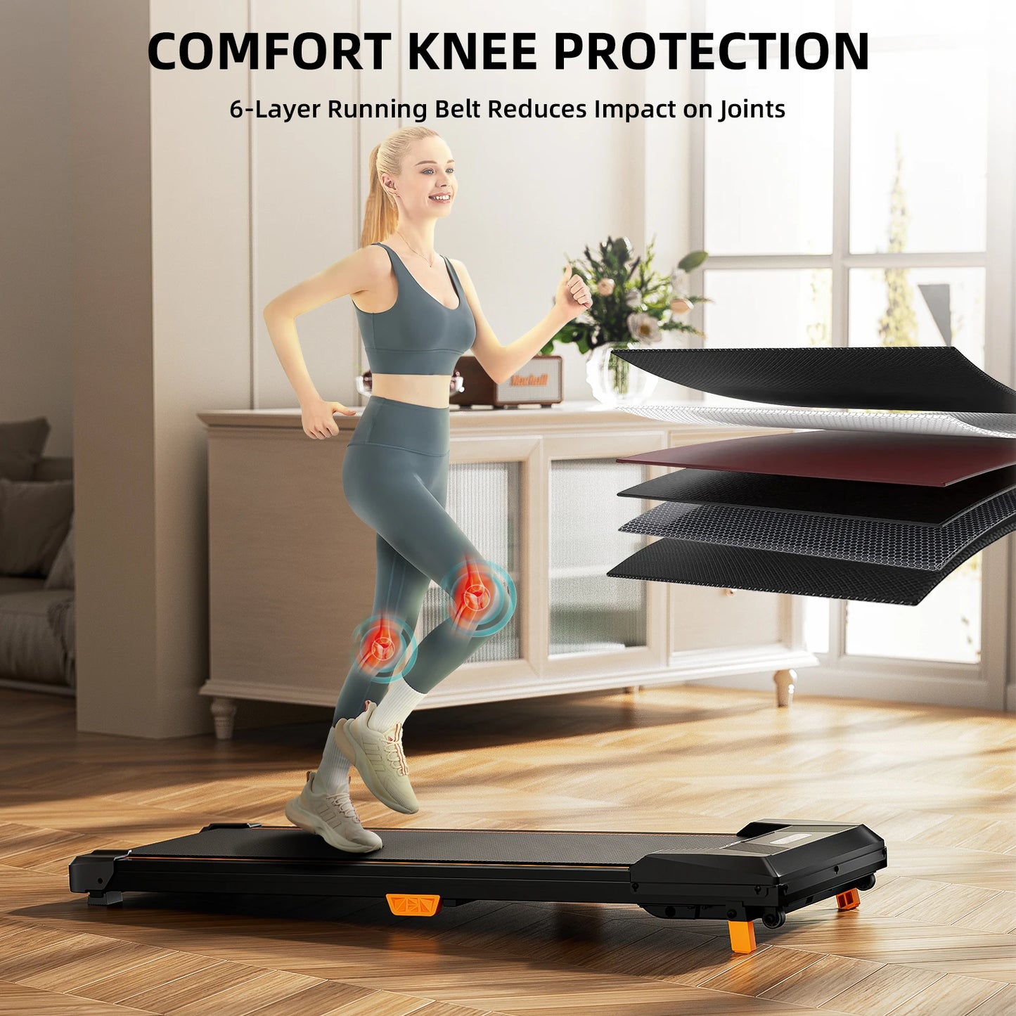 Under Desk Treadmill, Incline Walking Pad Treadmill 330lbs Capacity/2.5HP Portable Treadmills for Home Compact Treadmill Mini