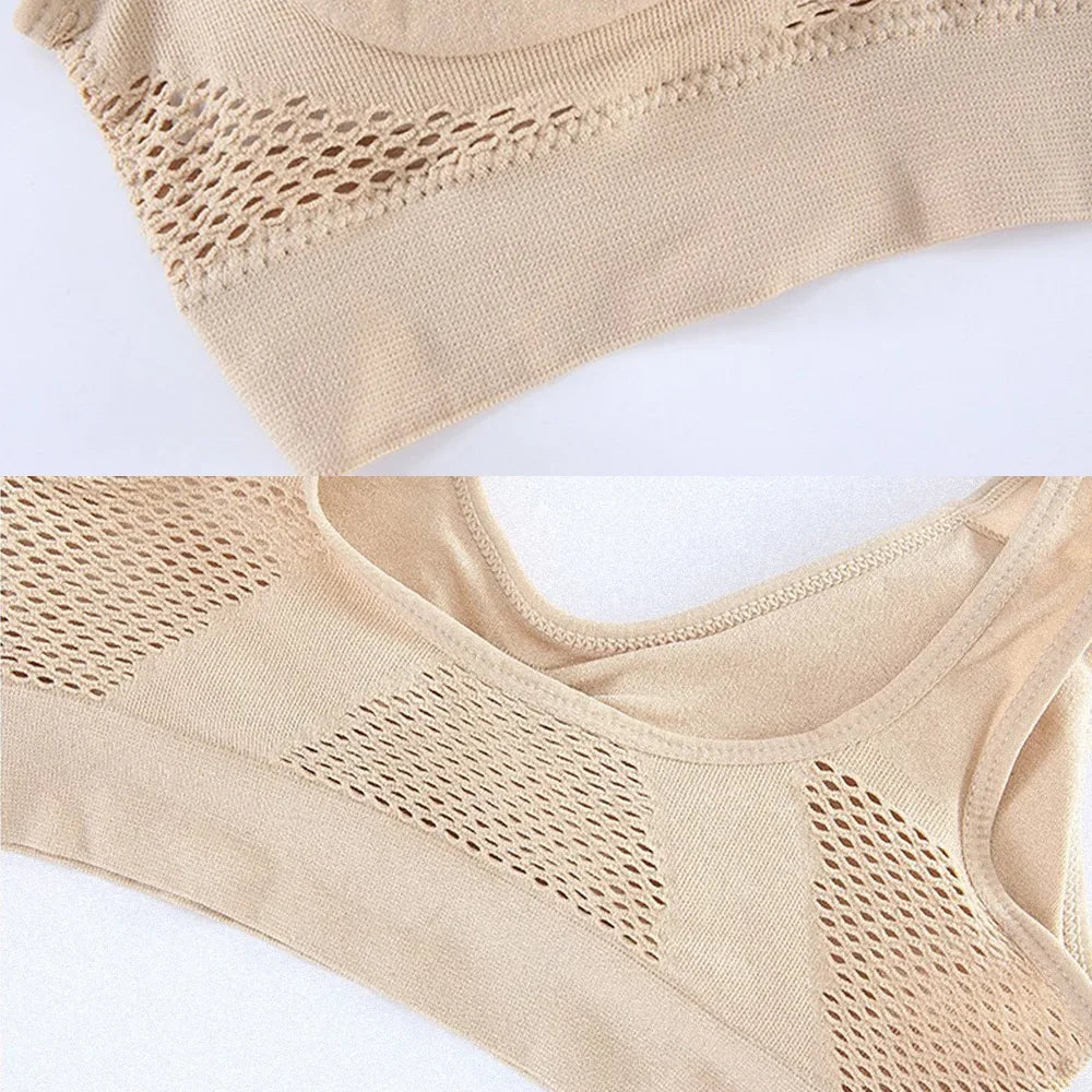 Seamless Mesh Women Sports Bras Fitness Gym Running Underwear Shockproof Bra/Wireless 6XL Plus Size Crop Top Breathable Yoga Bra