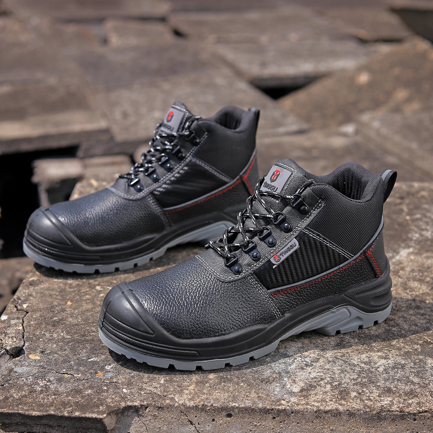 Steel Toe Shoes watperpoof work shoes Men Anti-puncture/Steel Toe Non Slip Work Outdoor Male Boots