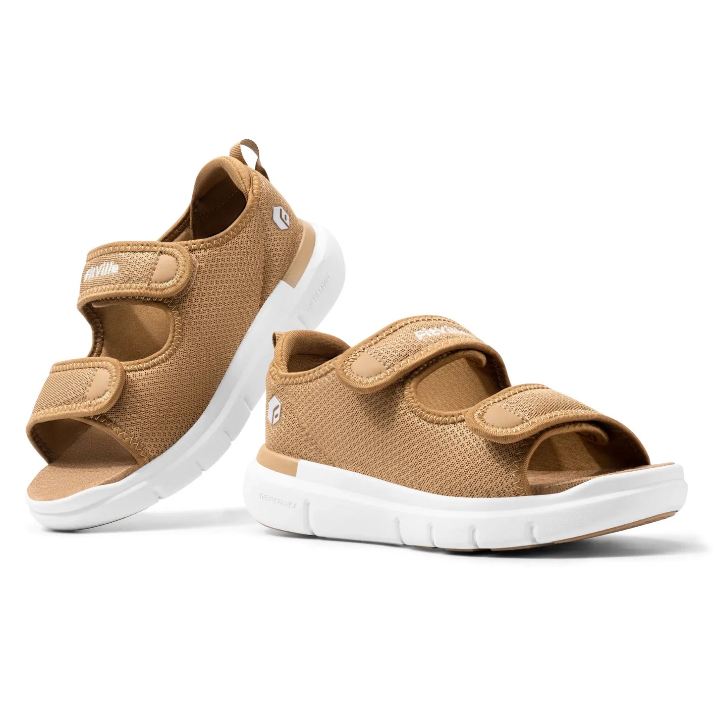 FitVille Women'S Diabetic Wide Sandals With Arch Support Adjustable Straps/Breathable Lightweight Casual Women Flat Shoes