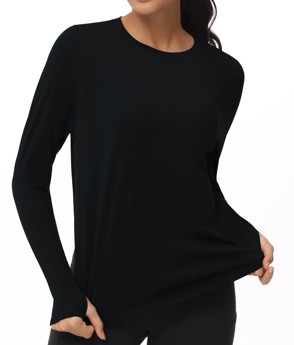THE GYM PEOPLE Women's Long Sleeve Workout Shirts/Lightweight Cotton Running Yoga Tops with Thumb Hole