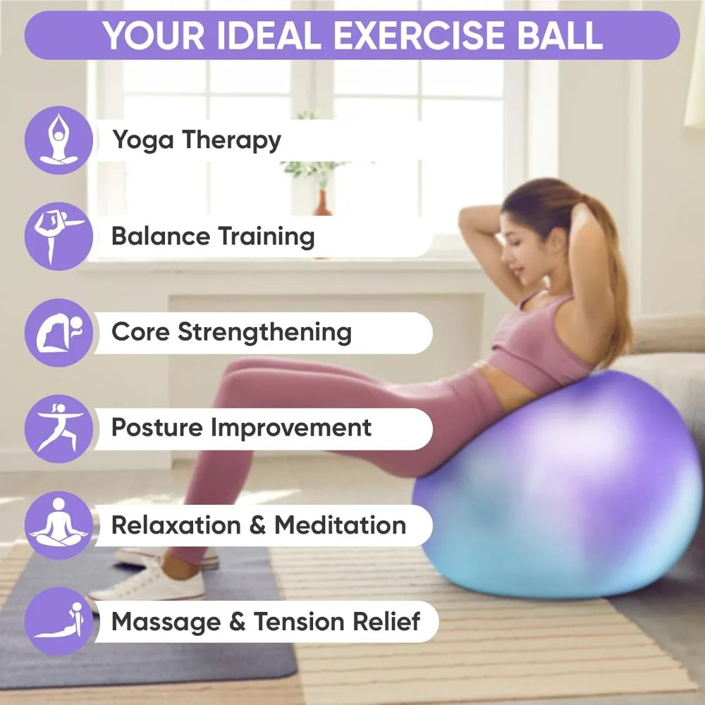 Yoga & Pilates Ball Anti Slip/Heavy Duty Gym Ball for Fitness Balance & Core Workout