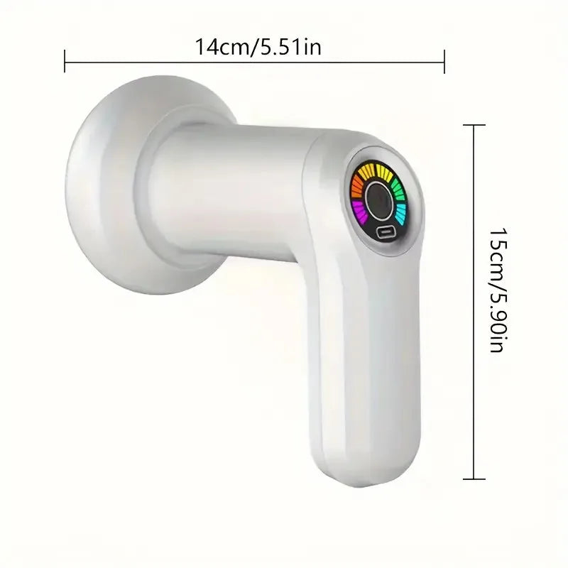 Portable Massage Gun Multifunctional Massager with 5 Massage Heads/USB Charging and Fat Pushing Machine White Suitable for Body