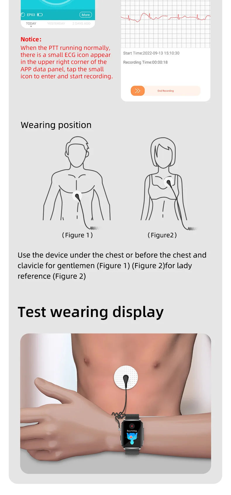 New ECG+HRV Smart Watch Men Women Heart Rate Blood Pressure/Body Temperature Sleep Monitor Fitness Pedometer Sports Watch