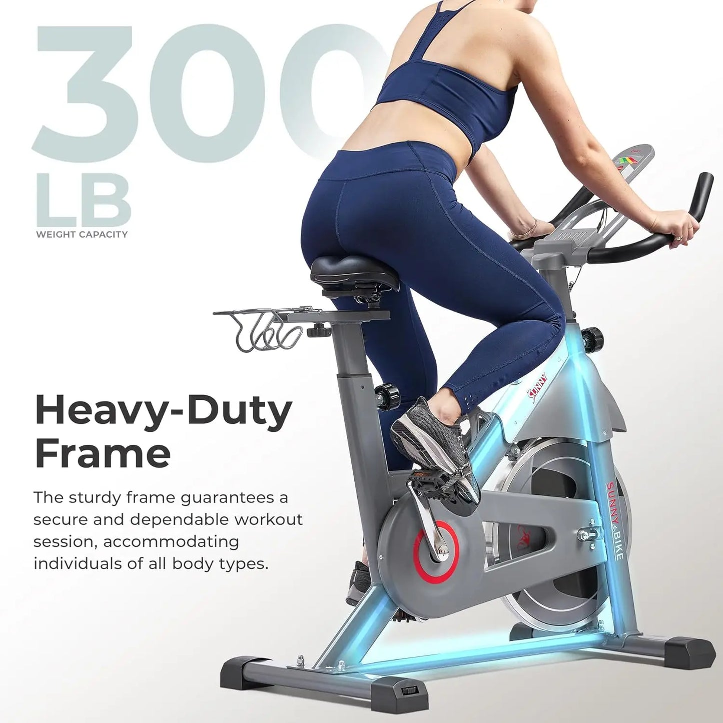 Indoor Cycling Resistance Exercise Bike/Optional Dumbbell Holder & Connected Fitness