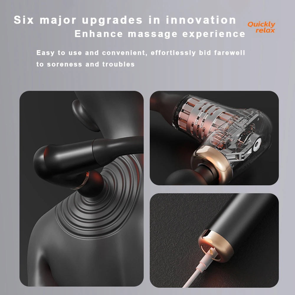Fascia gun Handle Elbow 3 Modes 6 Gears Adjust/Muscle Relaxation Massage Percussion Hammer for Athletes