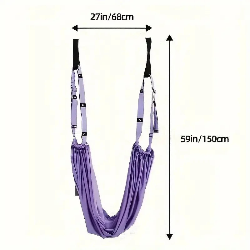 Luxury Purple Aerial Yoga Rope Soft Fabric+Stable Support/Home Workout Safety Single Piece