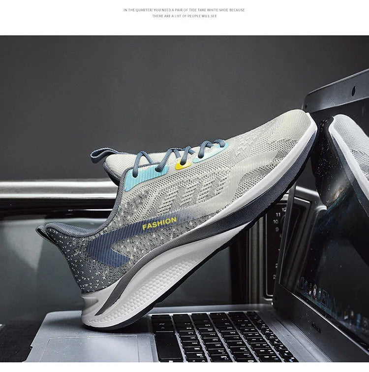 Men's Casual Shoes Men's Fashionable All-Matching Sneakers/Men's Shoes Flying Woven Breathable Mesh Cloth Shoes