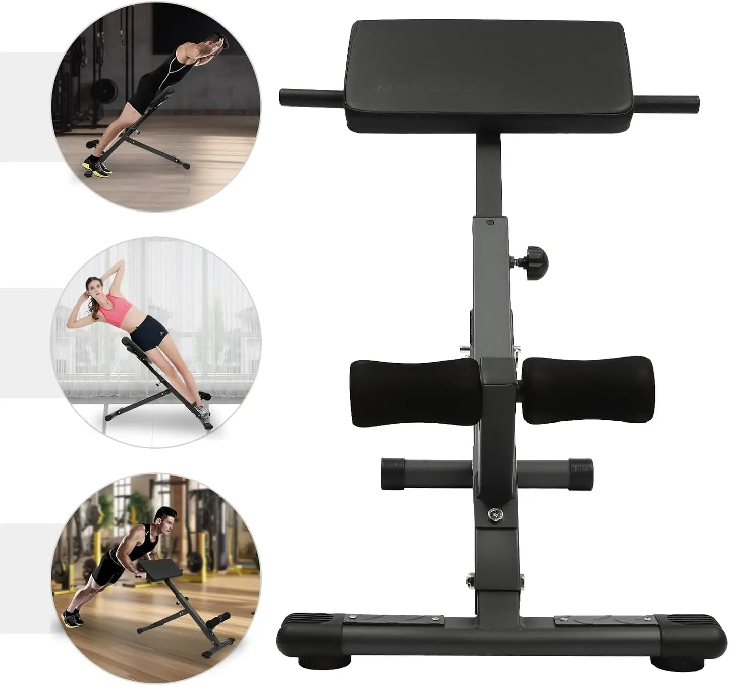 Roman Chair Hyper extension Bench Adjustable Length Back Extension Bench/Machine for Home Gym Fitness Multi-Functional Bench