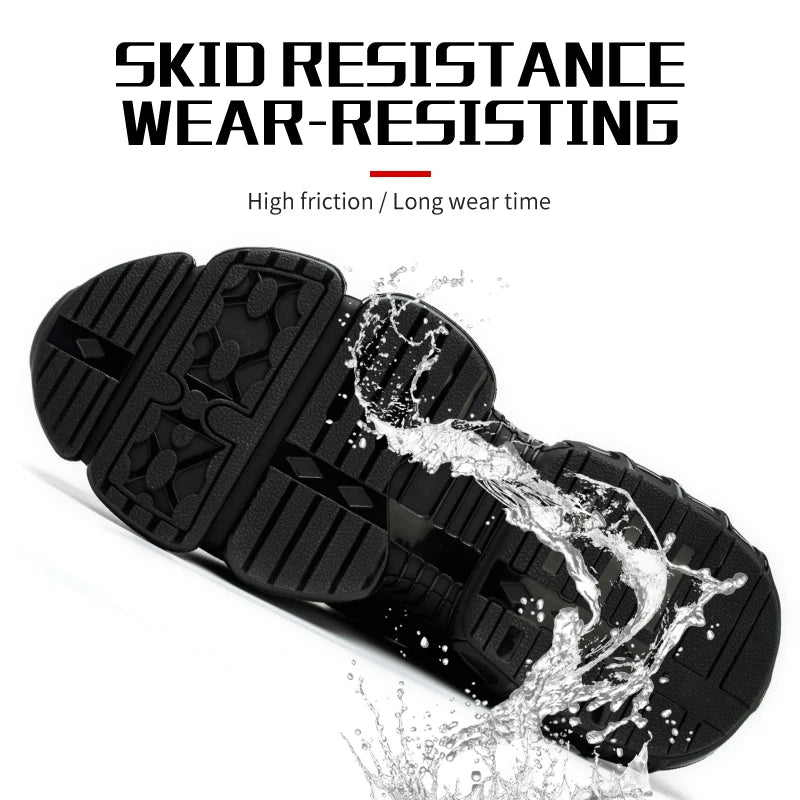 Steel toe cap, non-lacing, anti-impact/and anti-puncture casual work shoes