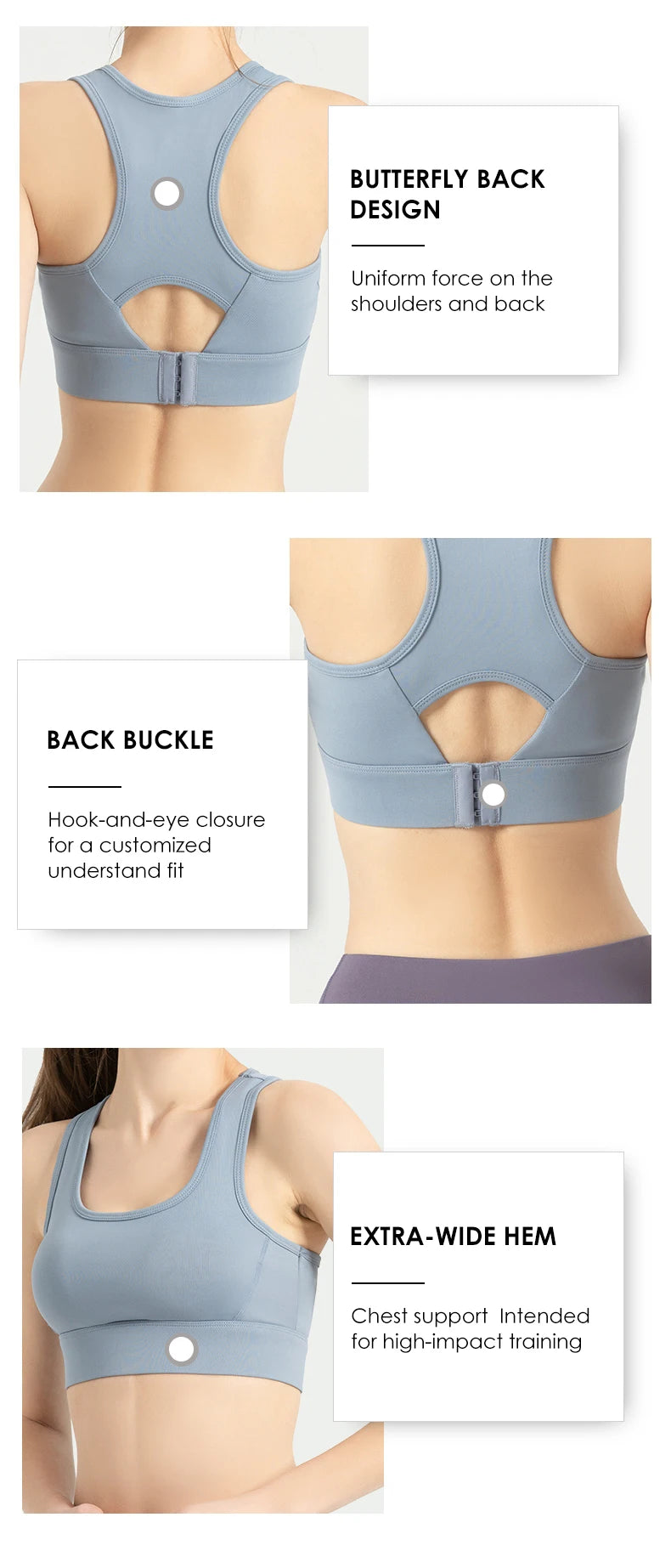 Sports Bra Full Support High Impact Racerback Crop Tops/Women Workout Gyms Fitness Bras Athletic Sports Bra