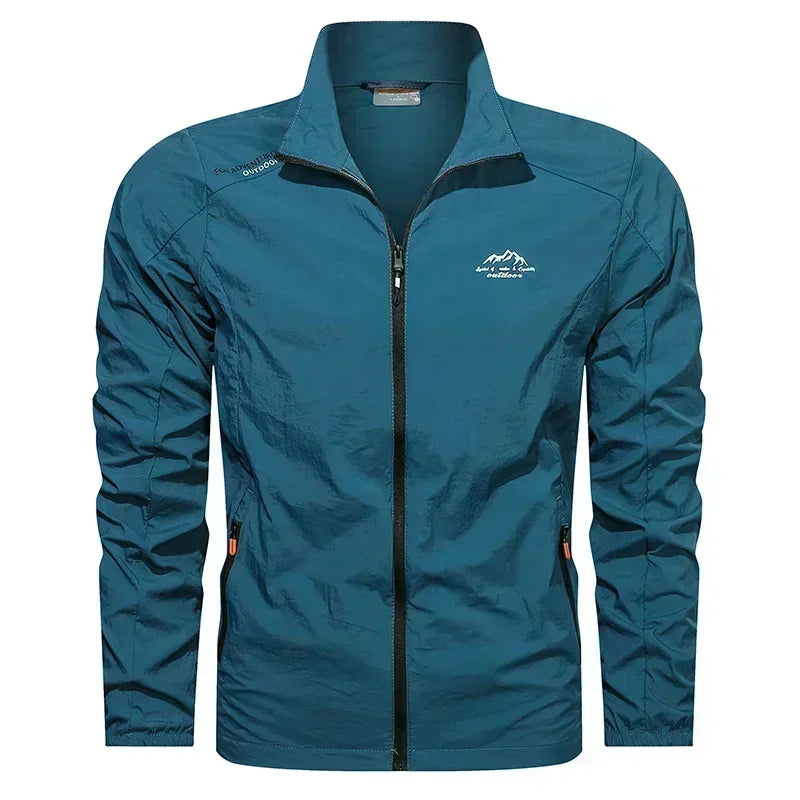UPF100+ Men Summer Windbreaker Zip Pockets Uv Sun Protection Jackets/Breathable Ultra-light Clothes Outdoor Skin Thin Coats