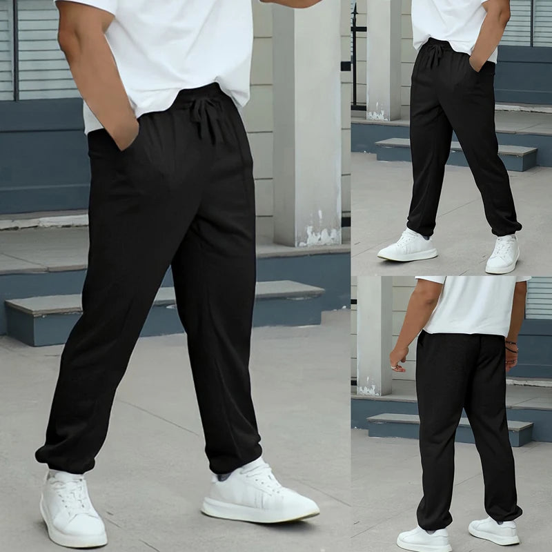 Men s Athletic Sweatpants with Drawstring Waistband/and Pockets Comfortable Loose Fit Joggers for Casual Wear