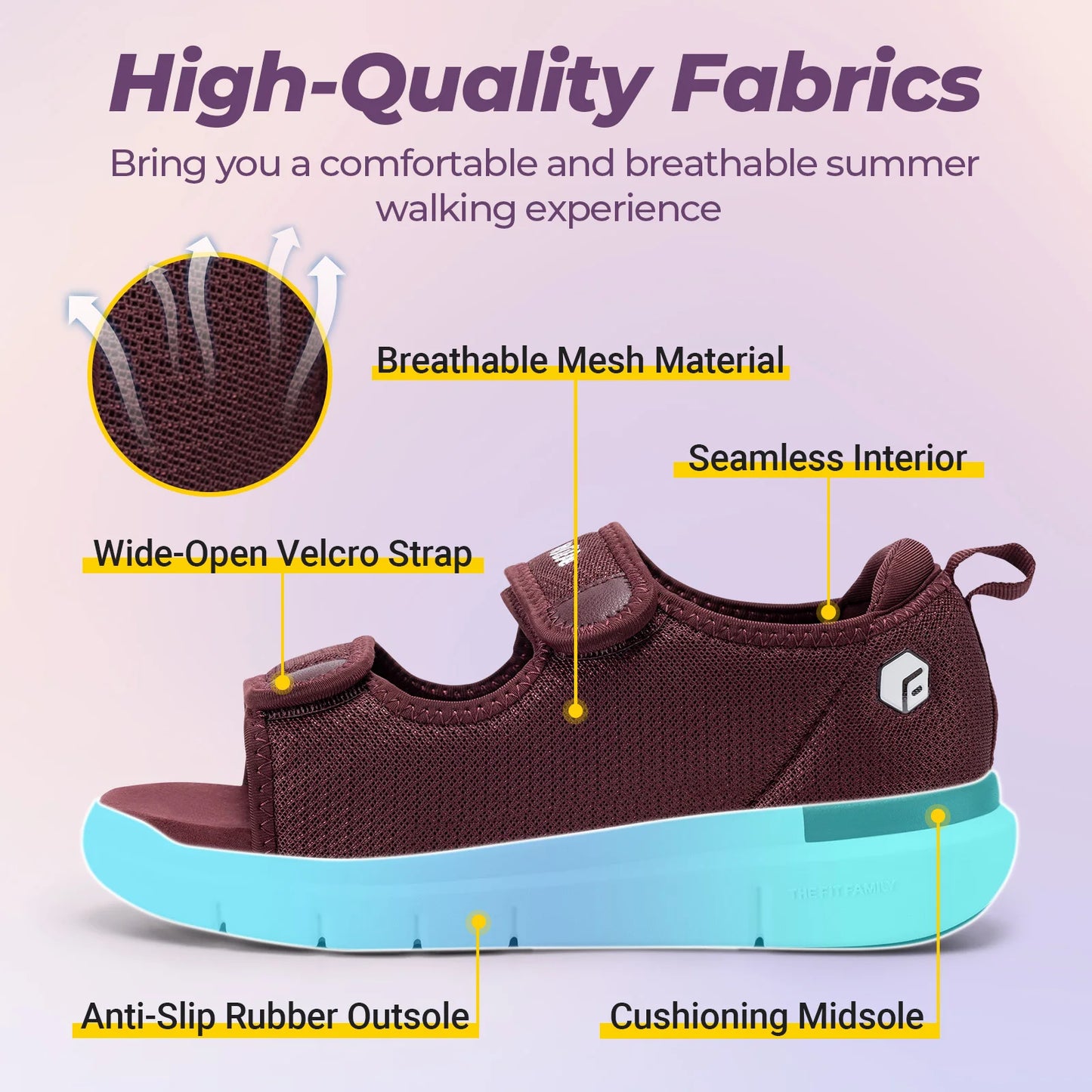 FitVille Women'S Diabetic Wide Sandals With Arch Support Adjustable Straps/Breathable Lightweight Casual Women Flat Shoes