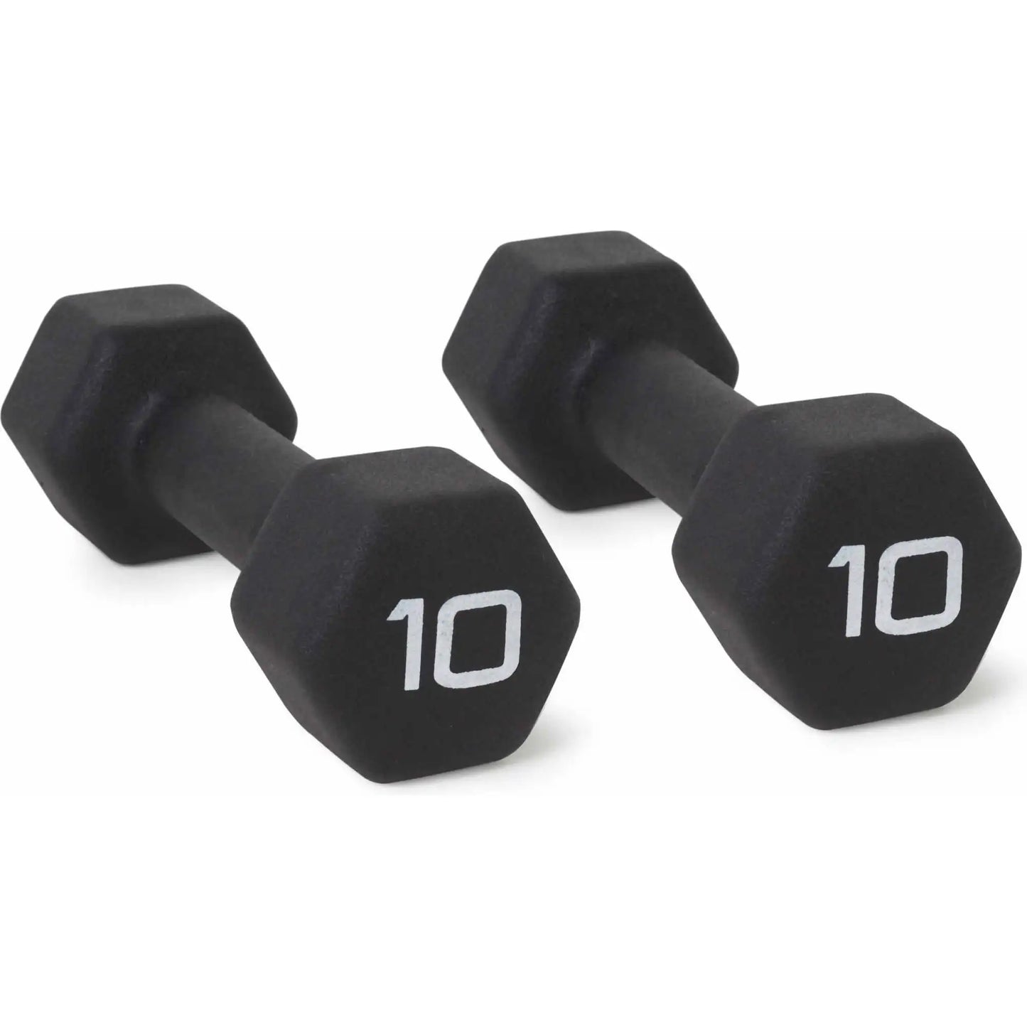 10lb Pair Neoprene Dumbbells, Non-Slip Quiet Hand Weights/for Home Gym Black Coated Fitness Equipment