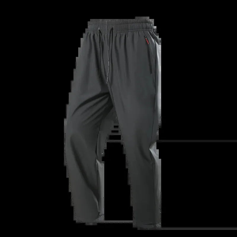 Men's casual pants elastic and form fitting elastic waist jogging/classic men's pants in blue black and grey