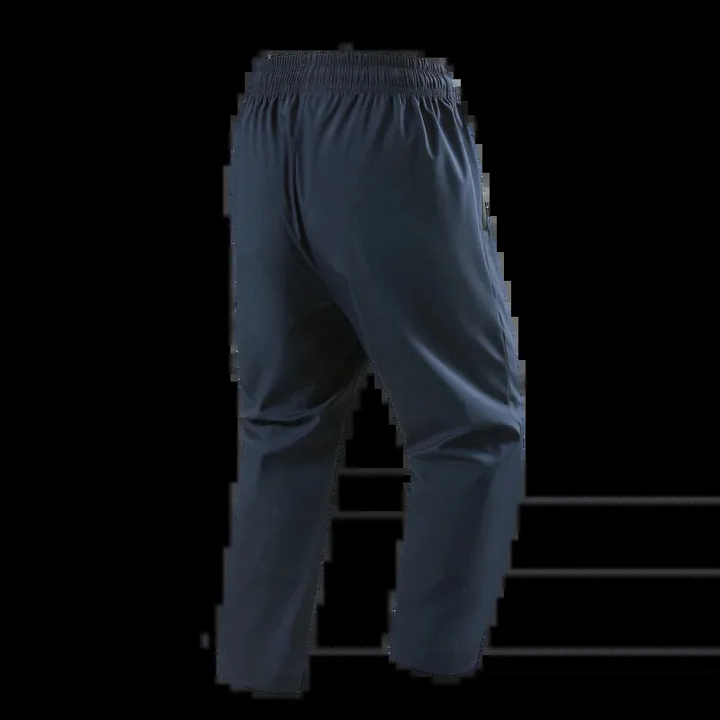 Men's casual pants elastic and form fitting elastic waist jogging/classic men's pants in blue black and grey