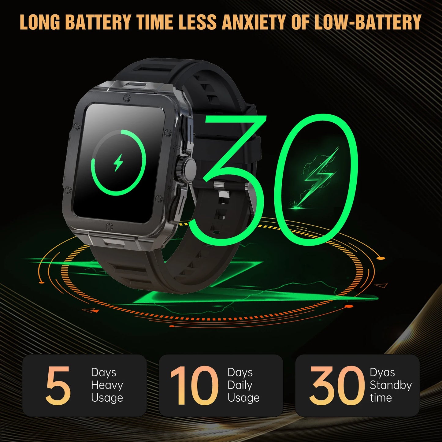 1.85" Touchscreen Smartwatch With 350mAh Battery/Call and Message Alerts Fitness Tracking, Smart Watch For Android & Iphone