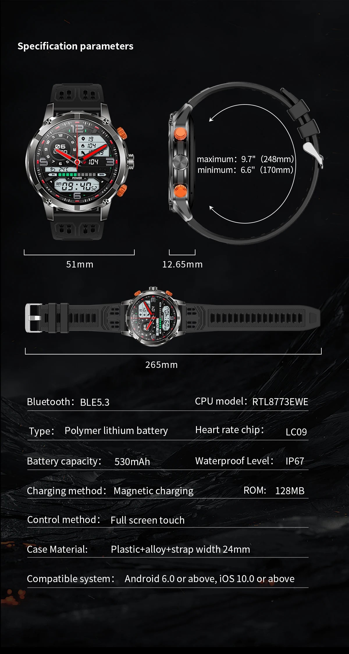 LaNikar 2025 Smart Watch IP67 Waterproof Original Design Sports Watch/With calendar And Altitude Barometer LED Flashlight