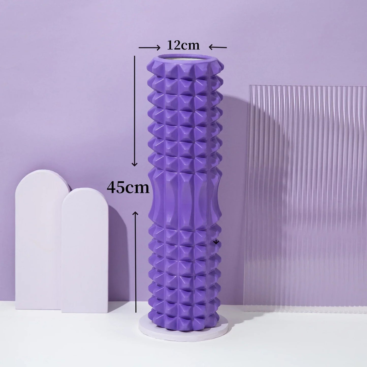 33/45cm Three-dimensional Dot Yoga Foam Roller Body Sculpting Home Gym/Whole Body Muscle Massage Relaxer Sports Rehabilitation
