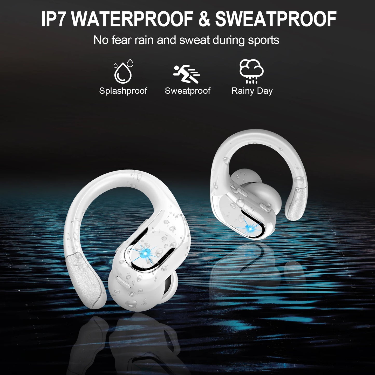 Wireless Earbuds, Bluetooth 5.3 Headphones Sport Bluetooth Earbuds/with ENC Noise Canceling Mic Bass Stereo Wireless Earphone