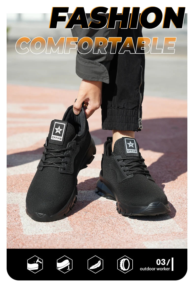 Soft-soled comfortable anti-smash/anti-puncture and breathable safety shoes