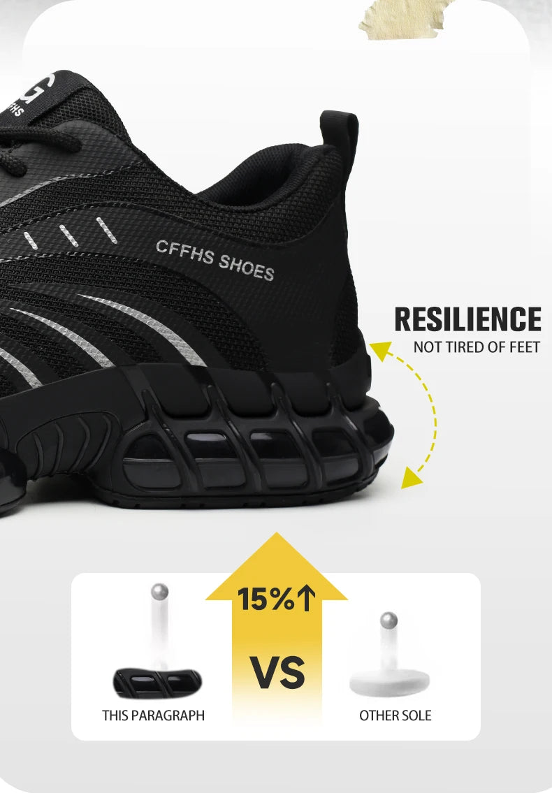 Breathable lightweight and comfortable/anti-smash and anti-puncture safety shoes