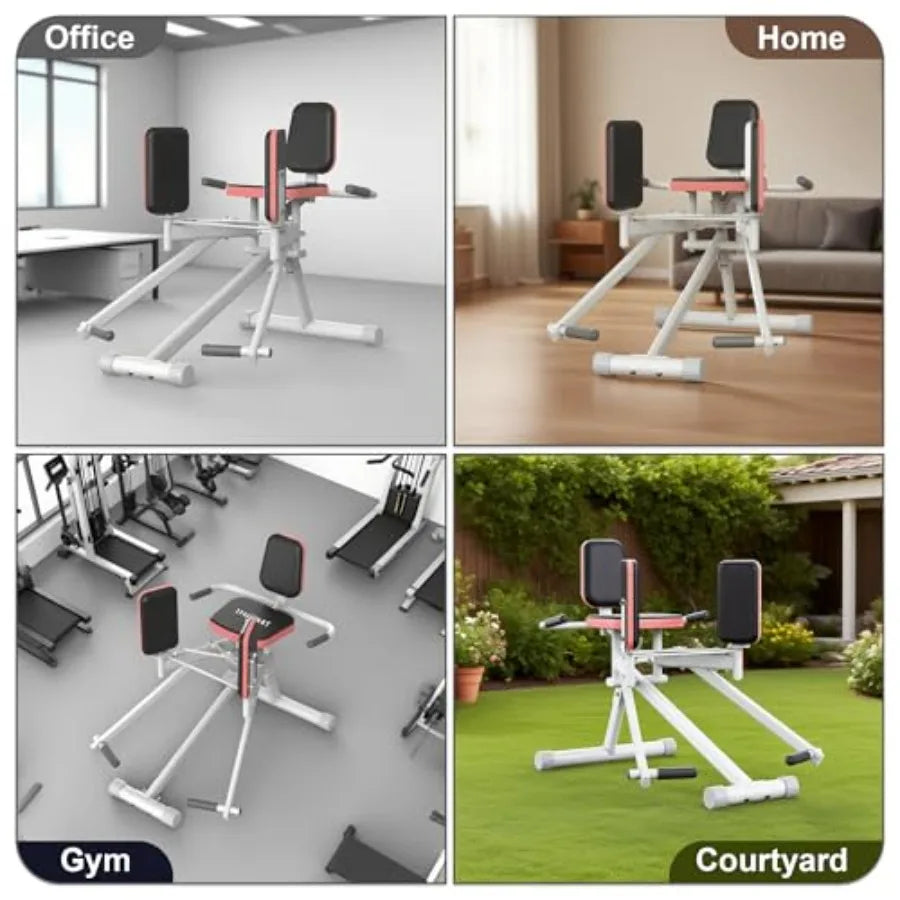 Hip Abductor Machine for Home Gym with Booty Resistance Band/Compact Glute Machine and Leg Exercise Equipment
