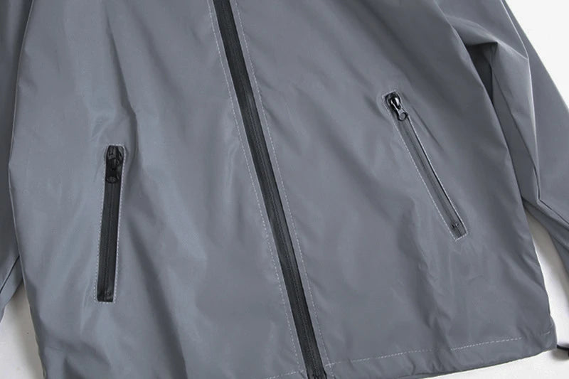 Night Reflective Clothes Spring New Men's Hooded Jacket Outdoor/Run Casual Windproof Coat Couples Hip-hop Streetwear S-5XL