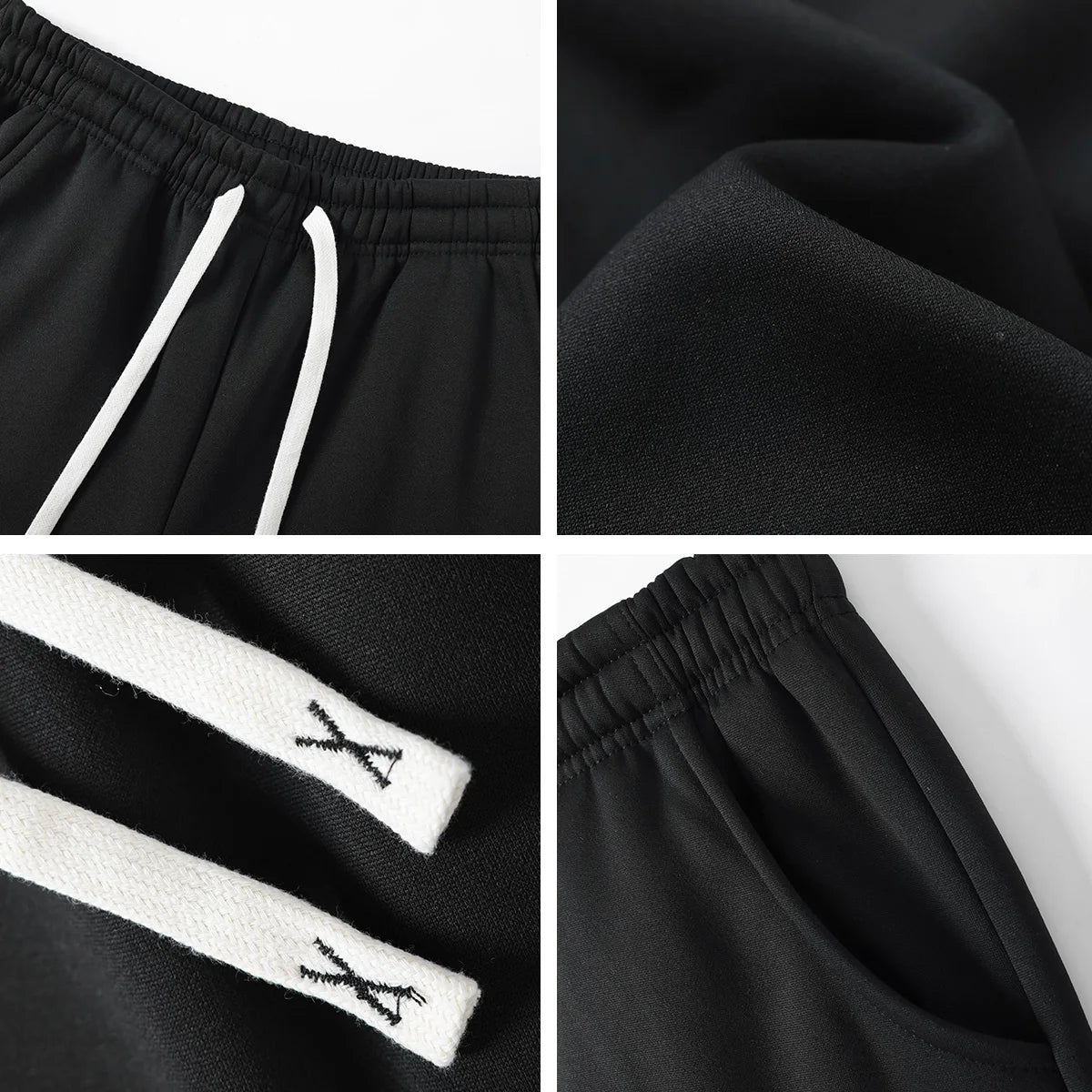 Men's 4-piece casual pants, solid color sports pants and ankle tied/outdoor jogging pants can be worn all year round