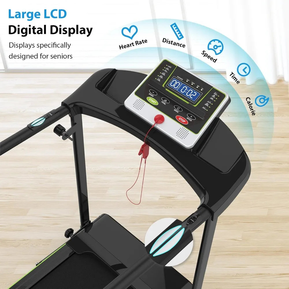 CIIHI Walking Treadmill for Seniors - Foldable Treadmill with Long Handrail/and 300 Lbs Capacity - Home Recovery Fitness