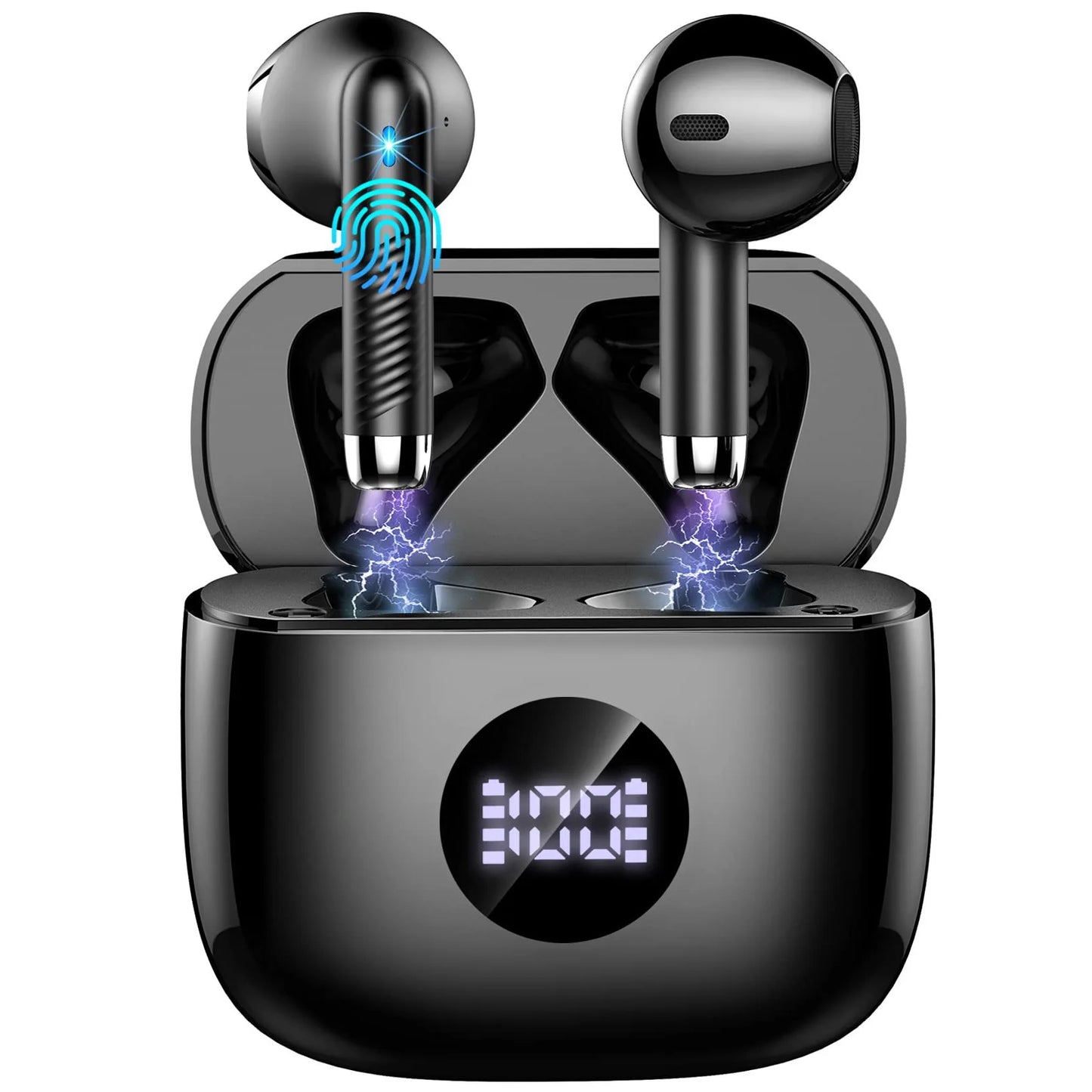 Wireless Earbuds, LED Power Display Bluetooth 5.3 Headset/Earbuds in-Ear Noise Cancelling Mic 40H Playback Headphones